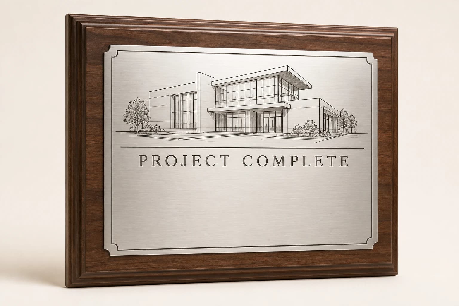 Project Completion Plaque original design concept
