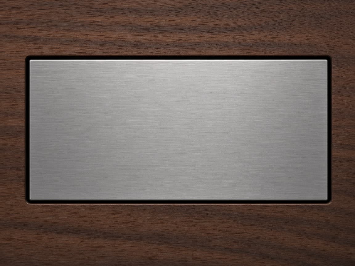 Project Completion Plaque design concept, blank plate straight on